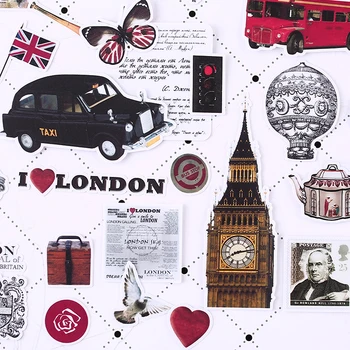64PCS Londono istorija Popieriaus Lable Lipdukai Amatų Ir Scrapbooking Dekoratyvinis Lipdukas 