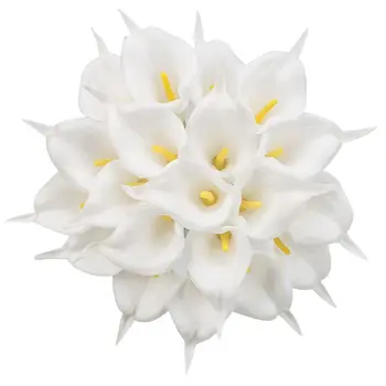 6Pcs Balta Nekilnojamojo Touch Calla Lily Dirbtinės Gėlės Calla Lelijos Lelijos Nuotakos Vestuvių Puokštė Šalis Dekoro Namų Dekoro Gėlių