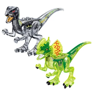 8in1 Kristalų Įvairių Dinozaurų Rinkinys Klasikinis Plytų Velociraptor Tyrannosaurus Rex Triceratopsas Vaikų Kūrybinės Švietimo Žaislai