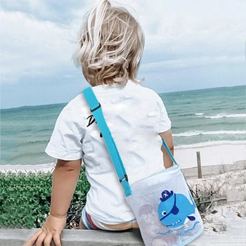 Akių Paplūdimį Maišą Nešti Maišelis Laikymui Organizatorius Vaikams Paplūdimys Kelionės Žaislas Organizatorius Įvairenybės Net Užtrauktukas & Reguliuojamas Diržas Per Petį