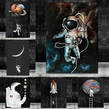 Astronautas Kosmose Svajoja Žvaigždžių Aliejaus Tapyba, Drobės Tapybai, Plakatų ir grafikos Sienos Menas Nuotraukas Kambarį Namų Dekoro