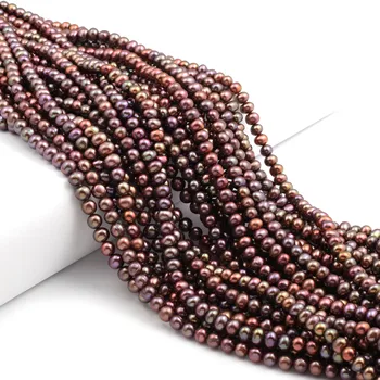 Aukštos Kokybės Natūralių Gėlavandenių Perlų ne didesnis kaip 36 cm Apvalios formos Punch Prarasti Karoliukai Papuošalai Priėmimo 