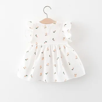 Baby Girl Dress 2021 Naujas Vasaros Vaikai Kostiumas Morkų Spausdinti Princesė Suknelė Mielas Infrant Kūdikių Drabužiai Lankas Suknelė Mergina Drabužių