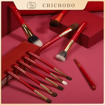 CHICHODO makiažo teptukas-Prabangus Raudona Rožė serijos 20PCS gyvūnų plaukų šepečiai set-kosmetikos šepetėlių-padaryti rašiklį-natūralių plaukų grožį pen