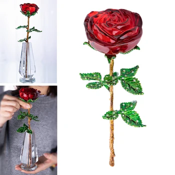 Crystal Rose Pakuotėje Gėlių Statulėlės Pateikti Puošmena, Restoranas Ornamentu