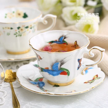 Europos stiliaus sielovados mažas prabangūs kaulų kinija kavos puodelį, keramikos anglų popietės arbata taurės Šiaurės stiliaus taurės gėlių arbatos puodelio