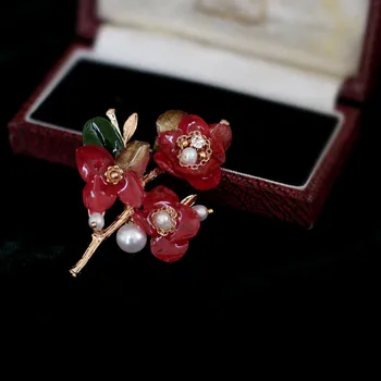 FXLRY Originalus Rankų darbo Natūralių Perlų, Konservuoti, Džiovinti Gėlių Elegantiškas Moterų Sagė Pin bižuterijos