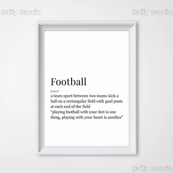 Futbolas, Futbolo Apibrėžimas Meno Drobė, Tapyba, Modernus Juodai Baltas Citatos Plakatas Darželio Kūdikio Kambario Sienos paveiksl Vaikams