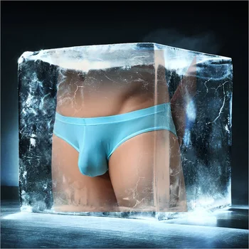 Geriausios kainos vyriški apatiniai ledo šilko audinys U išlenkto dizaino ultra-plonas seksualus, patogus, kvėpuojantis apatinės vyriškos kelnaitės
