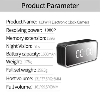 HD 1080P Laikrodis WiFi Kamera, Mini IP Namų Apsaugos Kamera P2P Naktinio Matymo Signalizacijos Judesio Nuotolinio VAIZDO stebėjimo Kameros