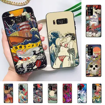 Japonų animacinių filmų pub banga Anime Dragon Telefono dėklas, skirtas Samsung Note 5 7 8 9 10 20 pro plus lite ultra A21 12 72