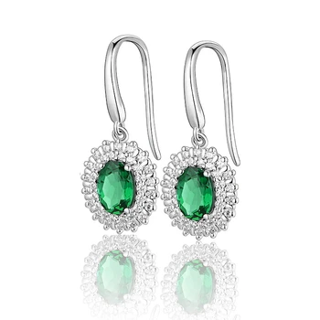 JoyceJelly madinga 925 sterlingas sidabro vestuvių auskarai moterims, ovalo formos, smaragdas brangakmenio dalyvavimo šalies dovanos, didmeninė 2021