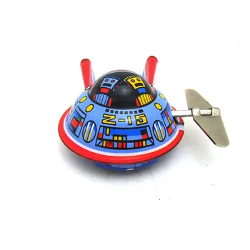 [Juokingi] 3pcs/daug Suaugusiųjų Kolekciją Retro Vėjo iki žaislas Metalo Skardos UFO kosminio laivo space matininko astronautas Prisukamas žaislas senovinių žaislų