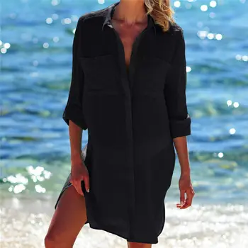 Karšto 2021 Medvilnės Tunikas Paplūdimio Moterų maudymosi kostiumėlį Danga-ups Moteris, maudymosi Kostiumėliai, Paplūdimio Padengti iki Paplūdimio Mini Suknelė Saida de Praia