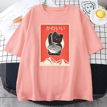 Katė Anime Grafikos Dovanų Spausdinti Moterų Marškinėlius trumpomis Rankovėmis Kvėpuojantis Viršūnių o-Kaklo Mados Tshirts Negabaritinių Atsitiktinis Moterų marškinėliai