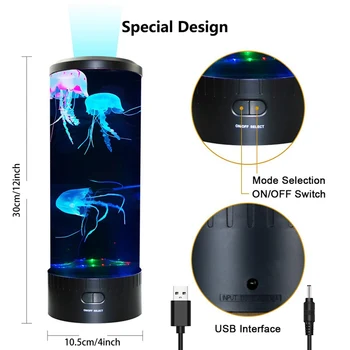 LED Fantazijos Medūzos Lempa USB Power/Smart Nuotolinio Valdymo Spalva Keičiasi Medūzos Akvariumas Led Lempos Atsipalaiduoti Nuotaikos Naktį