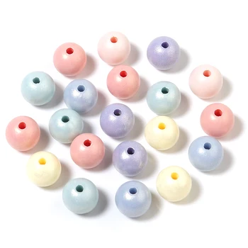 Linsoir akrilo papuošalai apvalių Perlų karoliukus, 8mm 100vnt/Daug braclets moterų papuošalai priėmimo pakabukai didmeninė mix spalva