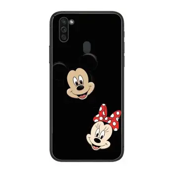 Mados Disney Mickey animacinių filmų padengti Mobiliojo Telefono dėklas Korpuso Samsung Galaxy M 10 20 21 31 30 60S 31S Juoda Korpuso Meno Ląstelių Co