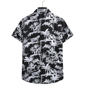 Mados Gyvūnų Spausdinti Havajų Marškinėliai Vyrams 2021 M. Vasarą Naujų trumpomis Rankovėmis Beach Marškinėliai Vyrams atostogų Atostogų Atogrąžų 