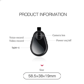 Mažas Mikro Kamera Paslaptis 1080P Mini Kamera Espia Vaizdo Diktofonas Kūno Nešiojami Cam Sportas Įrašą 32/265GB Parama TF Kortelę Paslėptas