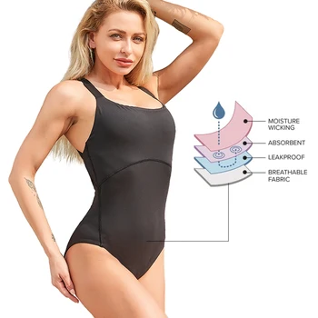 Menstruacijų maudymosi Kostiumėliai, Asorbent maudymosi kostiumėlį Nuotėkio Įrodymas, vientisas Paplūdimio Maudyklos Sexy Juoda