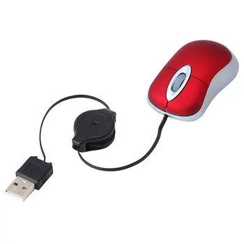 Mielas Mini Laidines Pelės Ištraukiama USB Kabelis Ergonomiškas Biuro Kompiuteris PC Nešiojamas Žaidimų Pelių linijiniai mažos pelės
