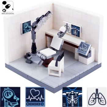 Miesto Statybos Blokuoti Scena Ligoninėje Gelbėjimo Kambarys Gydytojai, Slaugytojai Minifigs Dalys CT Vaizdo Operacinės Stalo Modelis, Plastikiniai Žaislai Vaikams