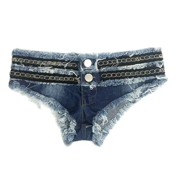 Nauja vasaros ir rudens seksualus moteriški džinsai denim šortai hotpants mažai-waisted seksualus hole-in-the-wall naktiniame klube moterų drabužiai
