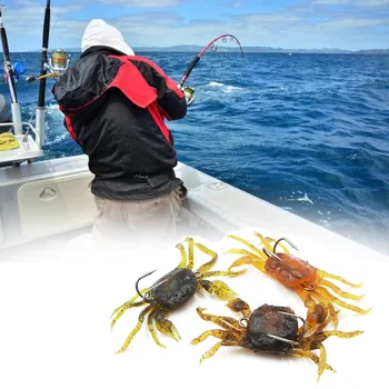 Naujas 50mm PVC Žvejybos Masalas Dirbtinis krabų Masalą su Kabliukais Minkštas Žvejybos Masalas, žūklės reikmenys Pesca Isca Dirbtinis Leurre peche 6