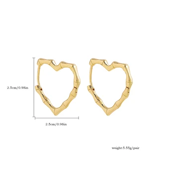 Naujas Dizainas Bambuko Geometrinis Aukso Hoopas Auskarai Moterims, Madingų Mažos Meilės Širdies Auskarai Pareiškimą, Šaliai, Papuošalai, Dovanos