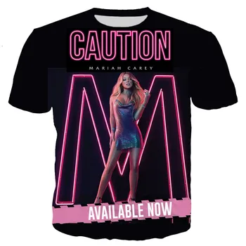 Naujas Mados Mariah Carey Hip-Hop Stiliaus T Marškiniai Vyrams, Moterims, 3D Mariah Carey Atspausdintas T-shirt Naujovė Vasaros Atsitiktinis Harajuku Viršūnės