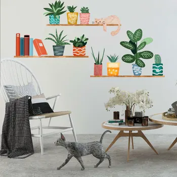Naujų augalų kūrybos sienų lipdukai kambarį fono sienos dekoratyvinės sienų lipdukai