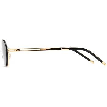Peekaboo taškus retro akiniai nuo saulės ovalo žmogus pusę kadro uv400 metalo aukso turas saulės akiniai moterims frameless ruda vasaros stilius