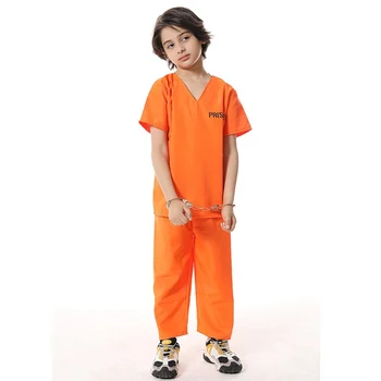 Puras Unisex Childs Orange Kalinio Kostiumas Vaikams Išgalvotas Suknelė Nuteisti Žaislai Kostiumas 3-9 metų