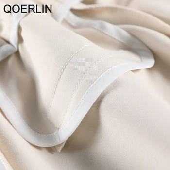 QOERLIN XS-2XL Priekiniai Padalinta Kostiumas Kelnės Moterims Aukšto Juosmens Kostiumas Pločio Kojų Išmušti Tiesiai Ziajać Elastinga Juosmens Kelnės Office Plus Size