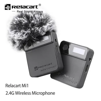 Relacart Mi1 MI2 2.4 G Bevielio Mikrofono Sistema Imtuvas Siųstuvas Rinkinys 3.5 mm Lavalier Microphone Už DSLR Fotoaparato Telefonai