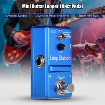 Rowin Linijos Stotis Mini Gitara Looper Efektu Pedalas 10 Minučių Įrašymo Laikas 3 Darbo Režimai Tiesa Apeiti Visą Metaliniu Korpusu