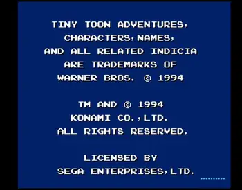 Sega MD žaidimo kortelės - Tiny Toon Adventures Visų Žvaigždžių NTSC-JAV 16 bitų Sega MD žaidimas Kasetė Megadrive Genesis sistema
