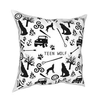 Simboliai Teen Wolf Užvalkalas raštuoto Audinio Pagalvėlė Padengti Dovana Mesti Pagalvės užvalkalą Padengti Kėdė Užtrauktukas 45X45cm Pagalvėlių Apvalkalus