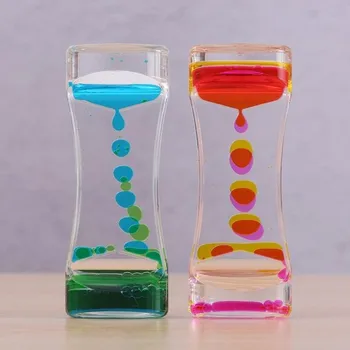 Smėlio Hourglasses Dviejų Spalvų Plūduriuojantis Aliejus, Skystas Vaizdo Judesio Laikmatis Stalas Ornamentu Stiklo, Akrilo Laikrodis Autizmo Jutimo Žaislai