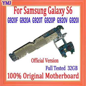 Su Pilna Žetonų Samsung Galaxy S6 G920F G920V G920I Plokštė Originalus Logika valdybos 32GB Pakeisti