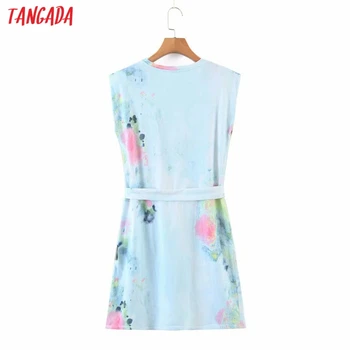 Tangada 2021 m. Vasarą Moterys Kaklaraištis Dažyti Sundress Suknelė Pečių Pagalvėlės Ponios Mini Suknelė Vestidos 8H70