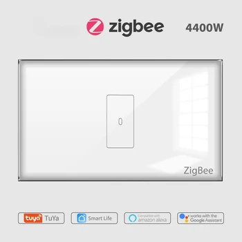 Tuya Smart Gyvenimo ZigBee 3.0 JAV Vandens Šildytuvo Jungiklis 20A Liesti Sienos Jungiklis su Stiklo Skydelis Laikmatis, Valdymas Balsu, Google Namų Alexa