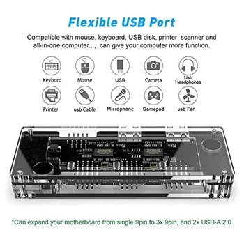 USB2.0 MAZGAS, Plokštė 9 Pin USB2.0 Plečiasi Į 3 9 Pin USB 2.0 ,2 USB 2.0 ir 15 Pin SATA Maitinimo jungčių Kompiuteriai