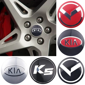 Už Kia Sportage Ceed Rio 3 4 Picanto 4pcs 56mm Metalo K5 Emblema Automobilių Ratų Centras Hub Caps Lipdukai, Auto Išoriniai Priedai