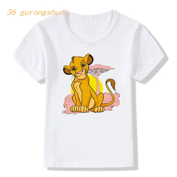 Vaikai marškinėlius mergina drabužių juokingas animacinių filmų marškinėliai liūtas karalius merginos viršūnes, vaikams, drabužiai berniukams, t marškiniai vaikas anime t-shirts 8 12