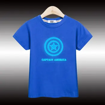 Vaikų Vasaros Šviesos Marškinėliai Baterija Atspausdintas T-shirt 3-14T Berniukas Trumpas Rankovės Medvilnės Viršaus Mergina Tees