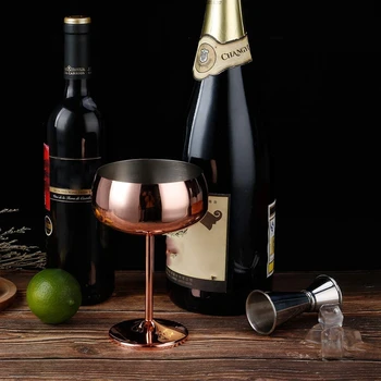 Vario Coupe Šampano taurių Rinkinys, 2 Nerūdijančio Plieno Derliaus Martinio Kokteilis Stiklo Wine Goblet