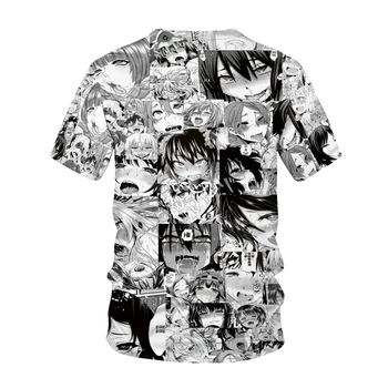 Vasarą Naujų Negabaritinių marškinėliai Vyrų 3D Spausdinimo Suaugusiųjų Anime O-kaklo Hip-hop ' o T-shirt Harajuku Atsitiktinis Viršų Seksuali Mergina Viršų