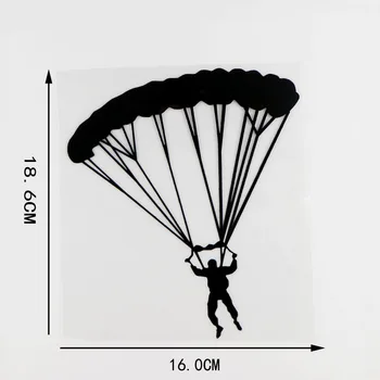 YJZT 16 X 18.6 CM, Parašiutizmas, Automobilių Lipdukai Asmeninį Kūno Formos Vinilo Lipdukai Juoda/Sidabrinė 20A-0039